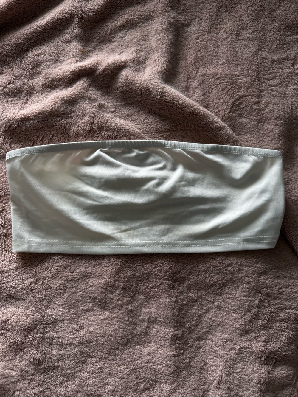 SHEIN White Strapless Bandeau Crop Top